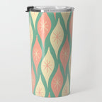 Retro Christmas Ornament Pattern Mint Green Blush Pink Cream Travel Mug Gallery Image 3