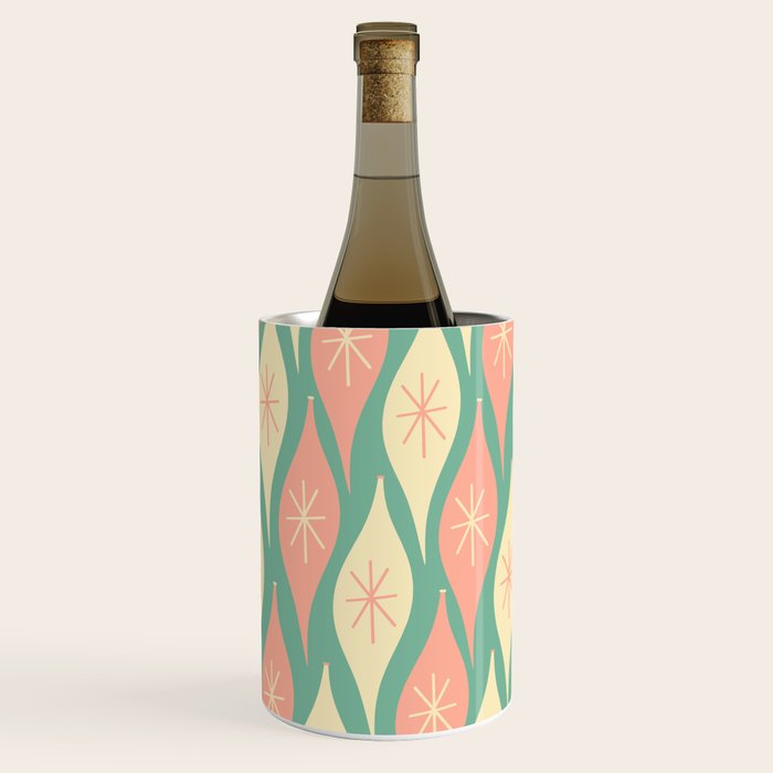 Retro Christmas Ornament Pattern Mint Green Blush Pink Cream Wine Chiller Gallery Image 3