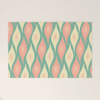 Retro Christmas Ornament Pattern Mint Green Blush Pink Cream Welcome Mat Gallery Image 1