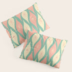 Retro Christmas Ornament Pattern Mint Green Blush Pink Cream Pillow Sham Gallery Image 3
