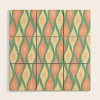 Retro Christmas Ornament Pattern Mint Green Blush Pink Cream Wood Wall Art Gallery Image 1