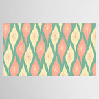 Retro Christmas Ornament Pattern Mint Green Blush Pink Cream Tablecloth Gallery Image 2