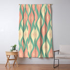 Retro Christmas Ornament Pattern Mint Green Blush Pink Cream Window Curtain Gallery Image 5