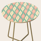 Retro Christmas Ornament Pattern Mint Green Blush Pink Cream Side Table Gallery Image 2