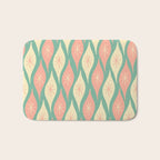 Retro Christmas Ornament Pattern Mint Green Blush Pink Cream Bath Mat Gallery Image 1