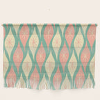 Retro Christmas Ornament Pattern Mint Green Blush Pink Cream Wall Hanging Gallery Image 1