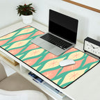 Retro Christmas Ornament Pattern Mint Green Blush Pink Cream Desk Mat Gallery Image 2