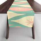 Retro Christmas Ornament Pattern Mint Green Blush Pink Cream Table Runner Gallery Image 1