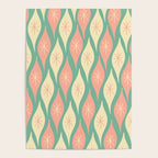 Retro Christmas Ornament Pattern Mint Green Blush Pink Cream Poster Gallery Image 4