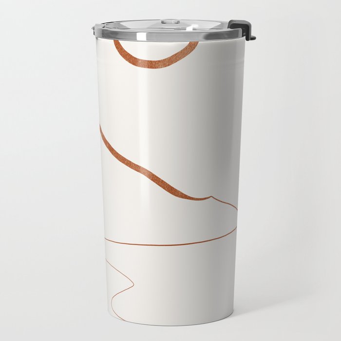 Minimal Line Art Landscape Travel Mug Gallery Image 2