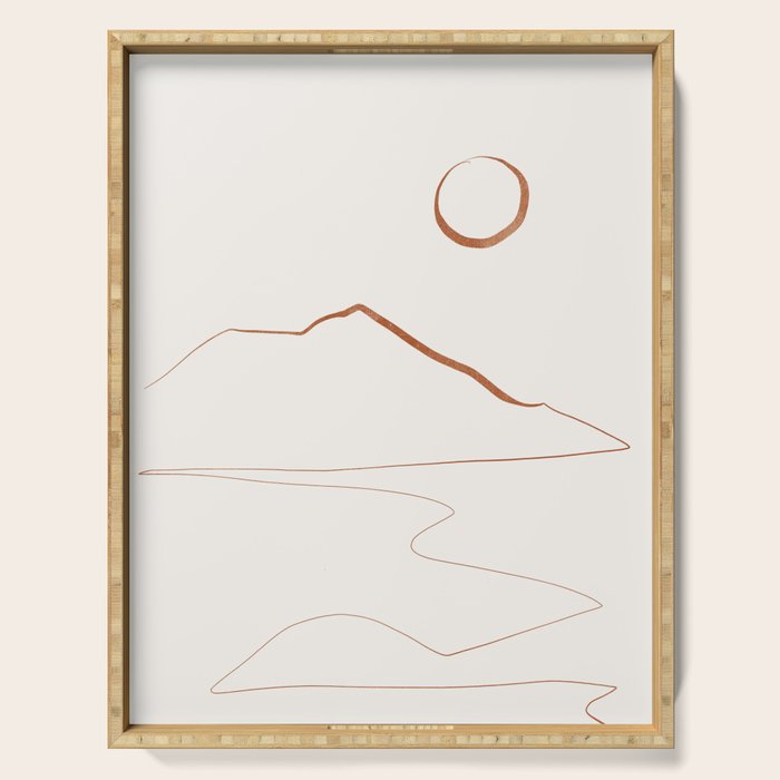 Minimal Line Art Landscape Serving Tray Gallery Image 1