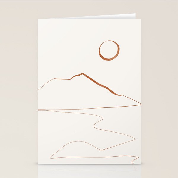 Minimal Line Art Landscape Stationery Card Gallery Image 1