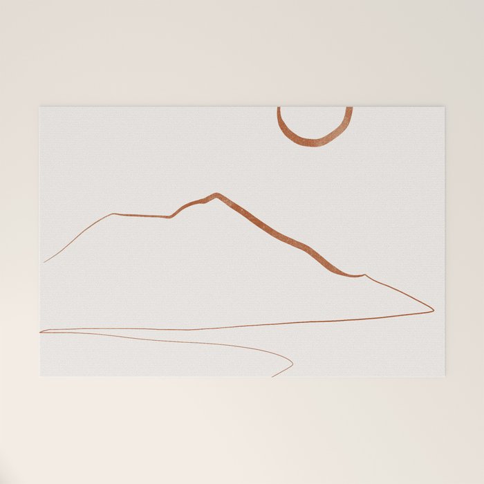 Minimal Line Art Landscape Welcome Mat Gallery Image 1