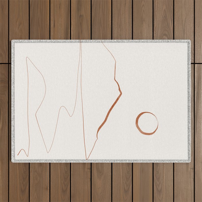 Minimal Line Art Landscape Outdoor Rug Gallery Image 1