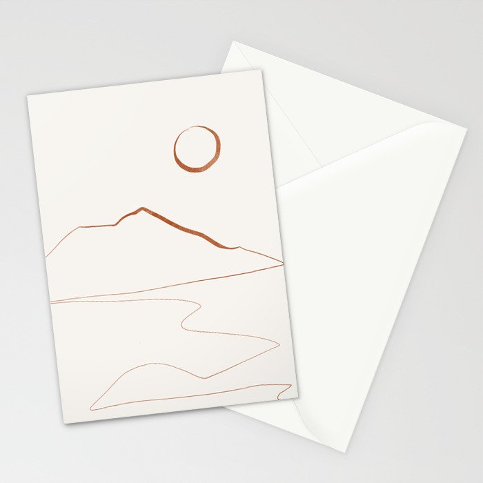 Minimal Line Art Landscape Stationery Card Gallery Image 2