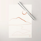 Minimal Line Art Landscape Wrapping Paper Gallery Image 1