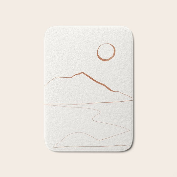 Minimal Line Art Landscape Bath Mat Gallery Image 1