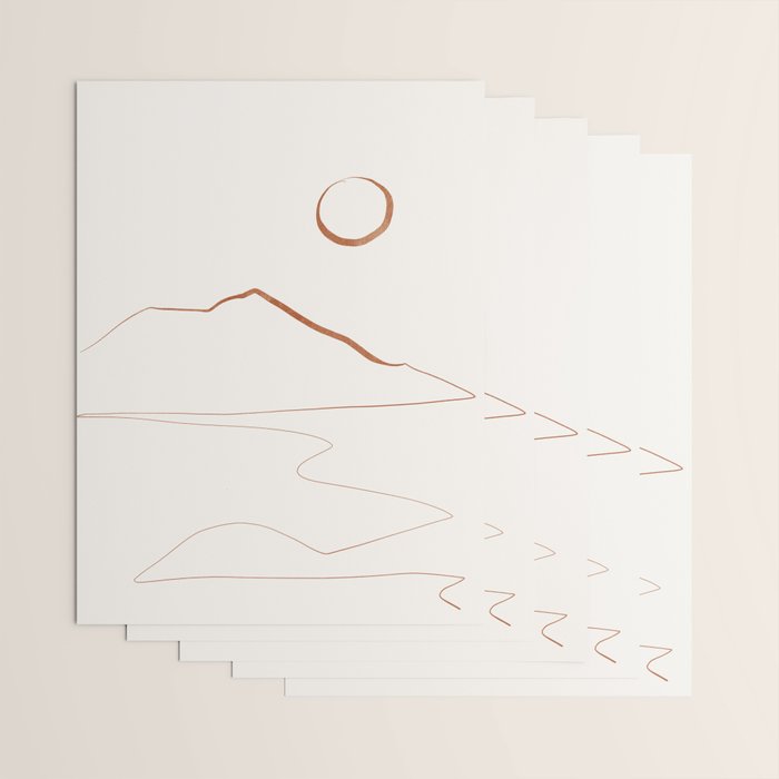 Minimal Line Art Landscape Wrapping Paper Gallery Image 3