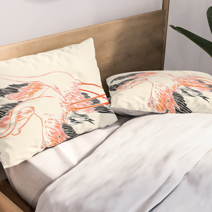 Cocorico cover 1900 Two Pink Flamingos Pillow Sham Gallery Image 2