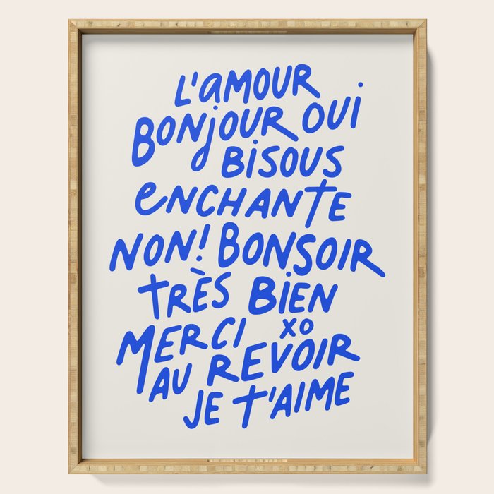 French Words Serving Tray Gallery Image 1