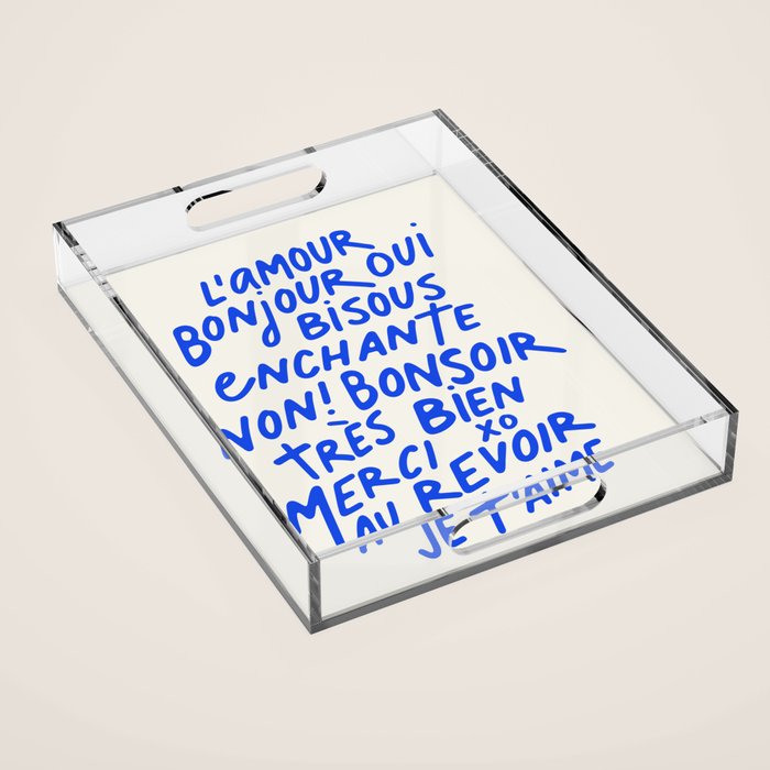 French Words Acrylic Tray Gallery Image 1