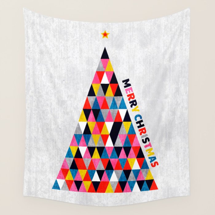 Minimalistic christmas tree Wall Tapestry Gallery Image 1