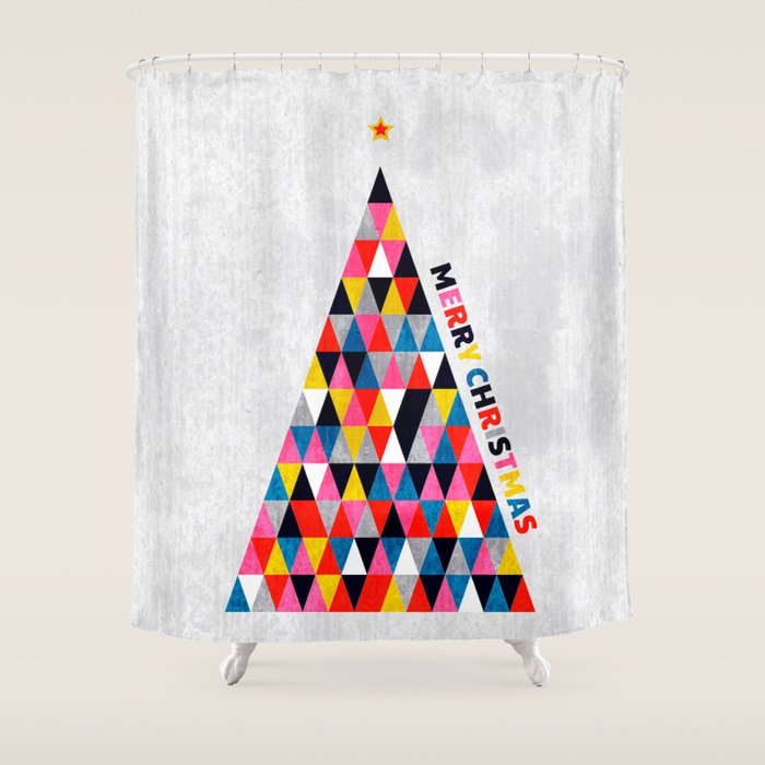 Minimalistic christmas tree Shower Curtain Gallery Image 1