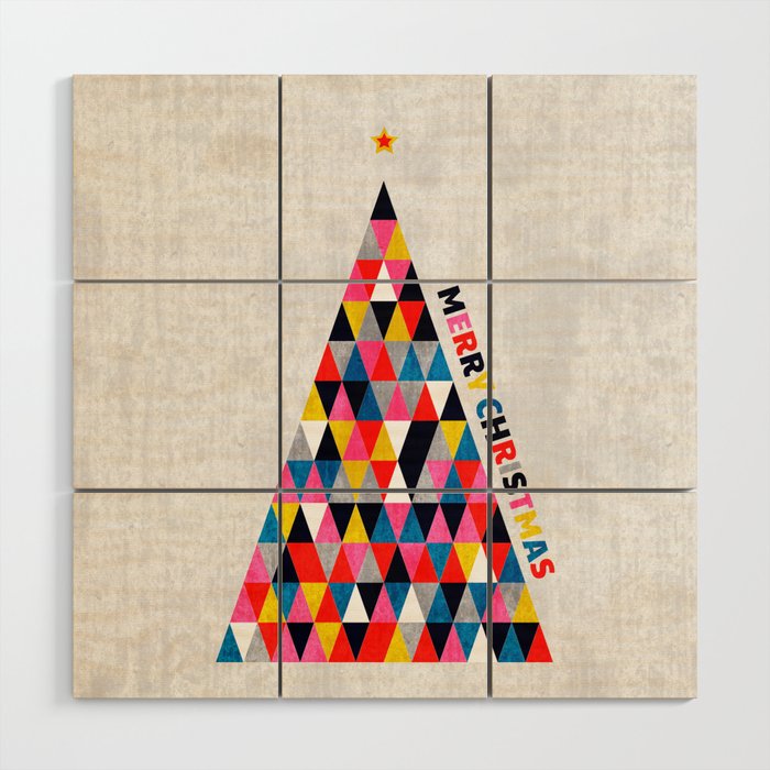 Minimalistic christmas tree Wood Wall Art Gallery Image 1