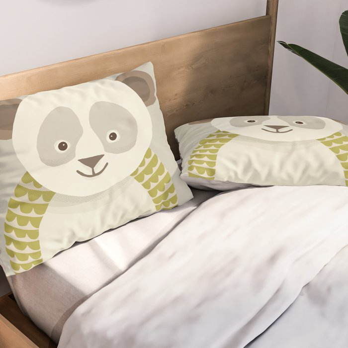 Whimsical Giant Panda Pillow Sham Gallery Image 2