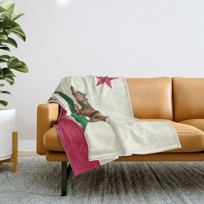 California Republic Flag Throw Blanket Gallery Image 1