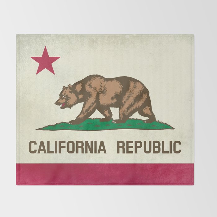 California Republic Flag Throw Blanket Gallery Image 2