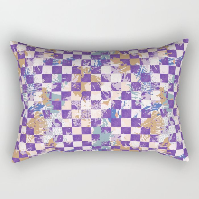 Grid of artistic strokes L Rectangular Pillow Gallery Image 1