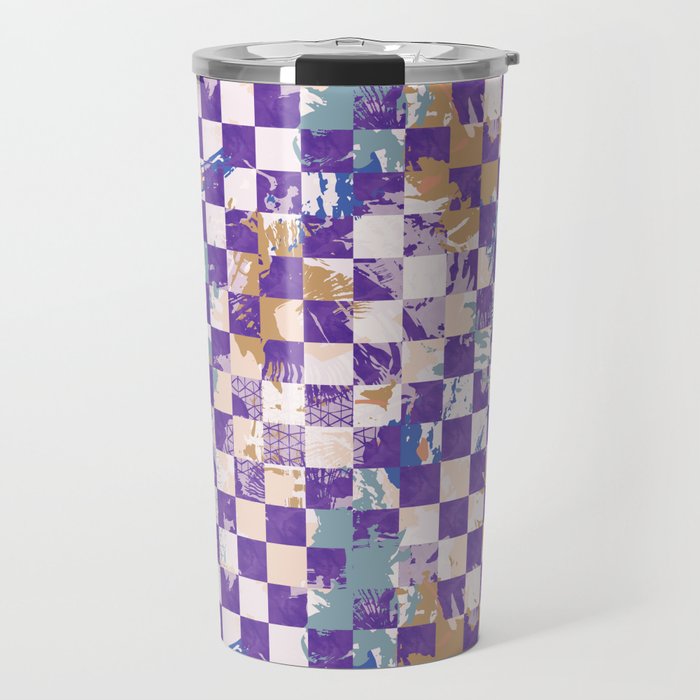 Grid of artistic strokes L Travel Mug Gallery Image 1