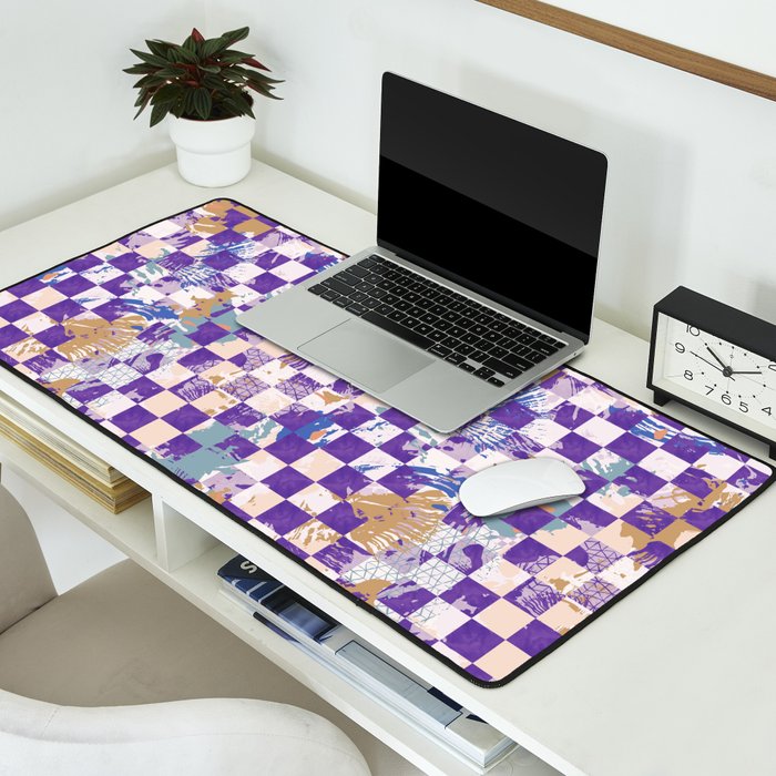 Grid of artistic strokes L Desk Mat Gallery Image 2