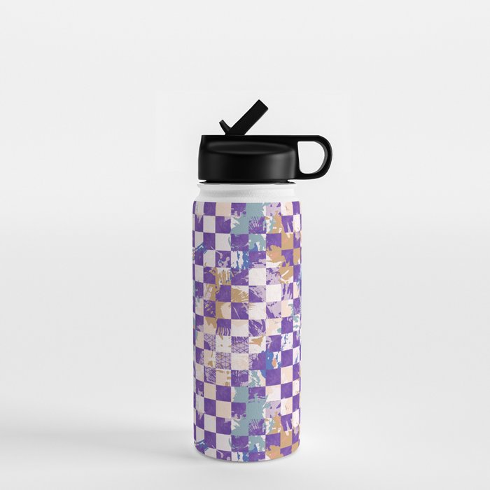 Grid of artistic strokes L Water Bottle Gallery Image 1