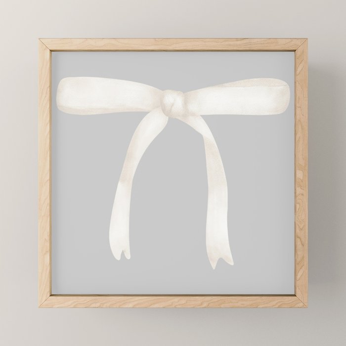 Bows & Ribbons Pattern LX Light Grey Mini Art Print Gallery Image 1