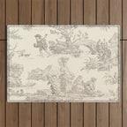 Beige toile de Jouy Outdoor Rug Gallery Image 1