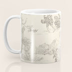 Beige toile de Jouy Coffee Mug Gallery Image 3