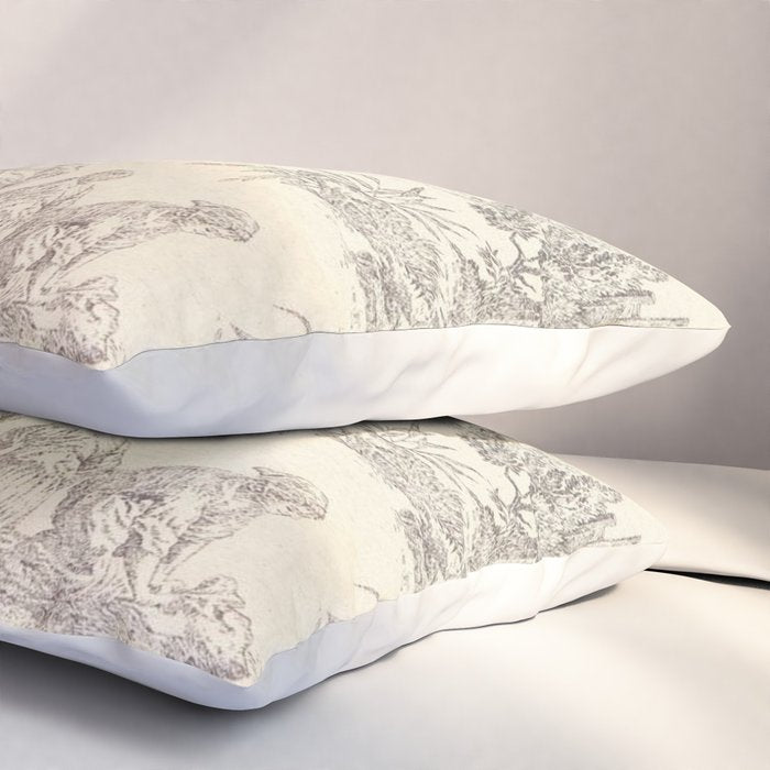 Beige toile de Jouy Pillow Sham Gallery Image 3