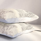 Beige toile de Jouy Pillow Sham Gallery Image 3