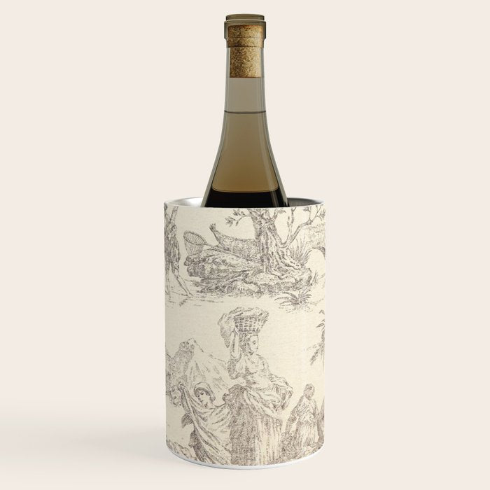 Beige toile de Jouy Wine Chiller Gallery Image 1