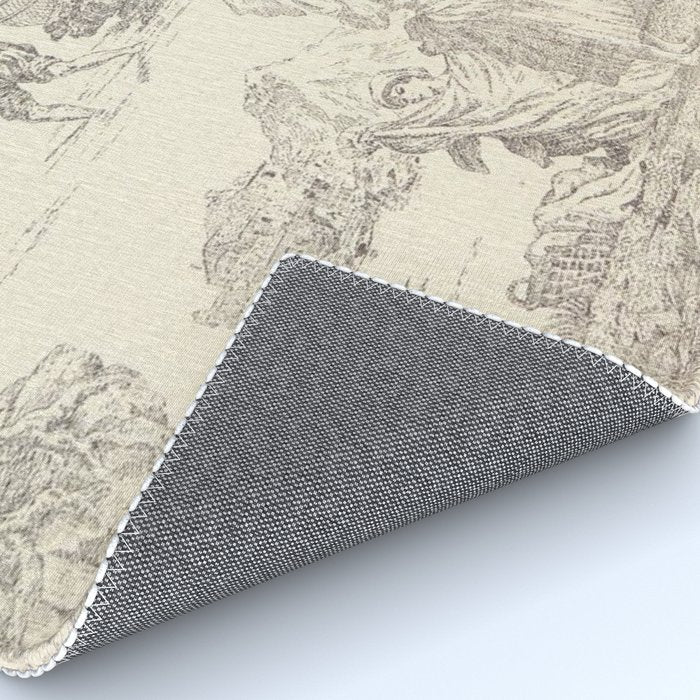 Beige toile de Jouy Rug Gallery Image 4