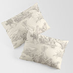 Beige toile de Jouy Pillow Sham Gallery Image 3