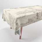 Beige toile de Jouy Tablecloth Gallery Image 1