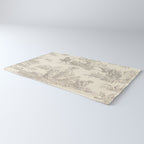 Beige toile de Jouy Rug Gallery Image 3