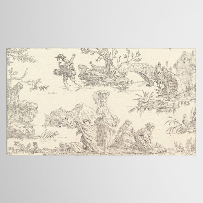 Beige toile de Jouy Tablecloth Gallery Image 2