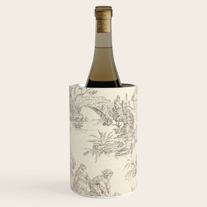 Beige toile de Jouy Wine Chiller Gallery Image 3