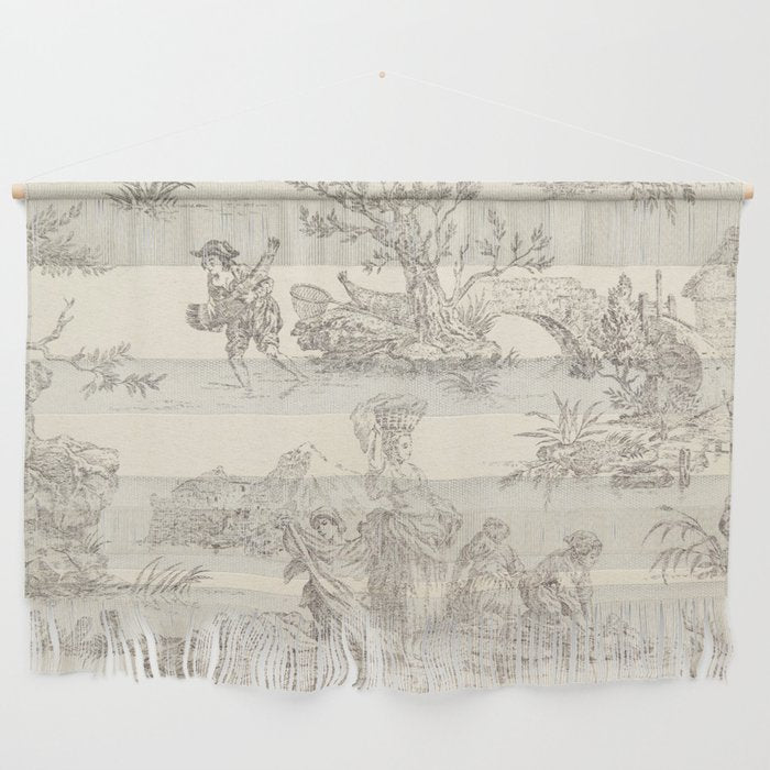 Beige toile de Jouy Wall Hanging Gallery Image 1