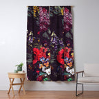Astro Garden - Space, Stars, Purple, Red, Pink, Blossom, Vibrant, Flower Garden Window Curtain Gallery Image 5
