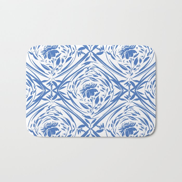 Floral pleasure pattern BW Bath Mat Gallery Image 1